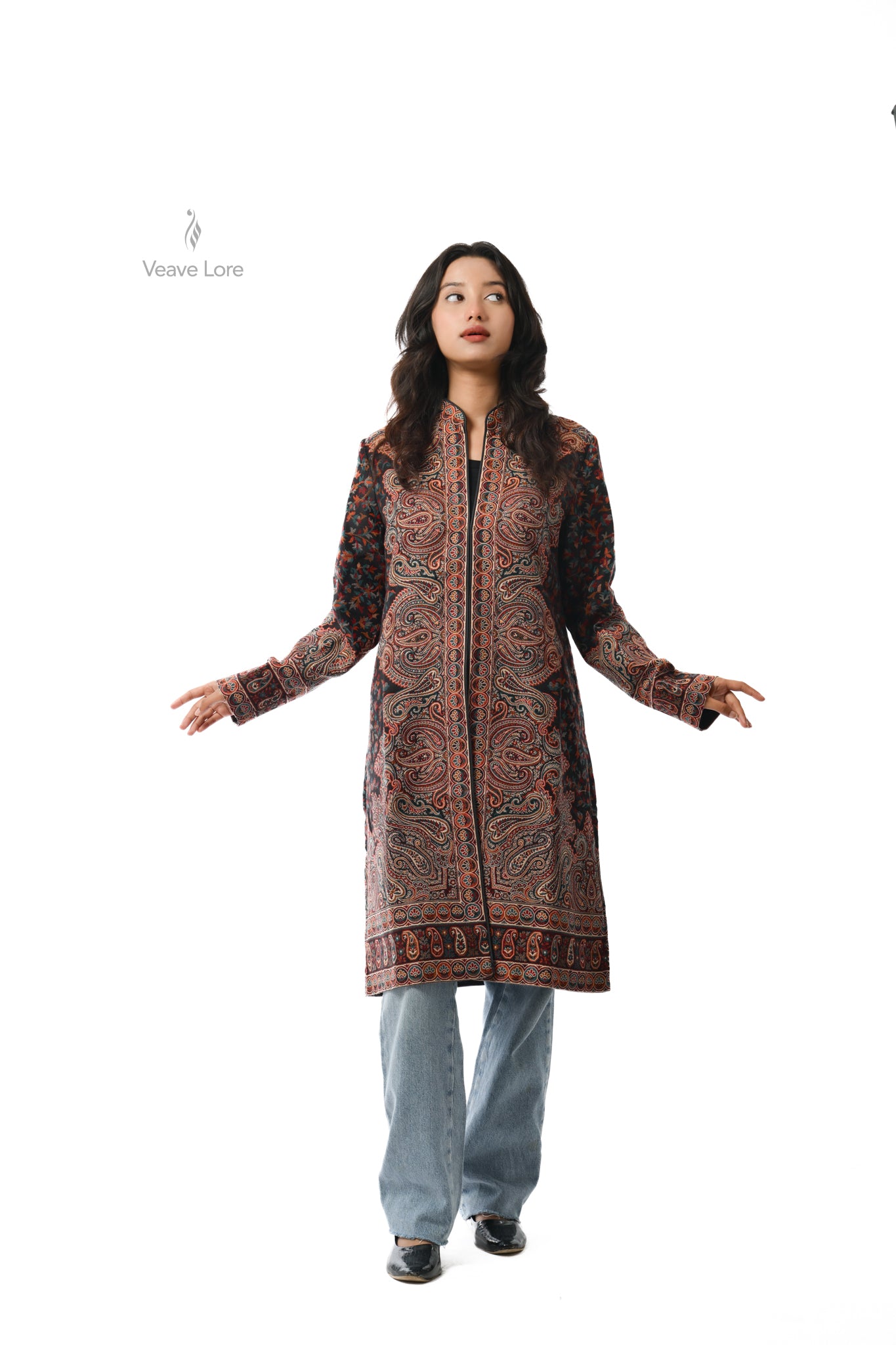 Midnight Kani Jamawar Coat
