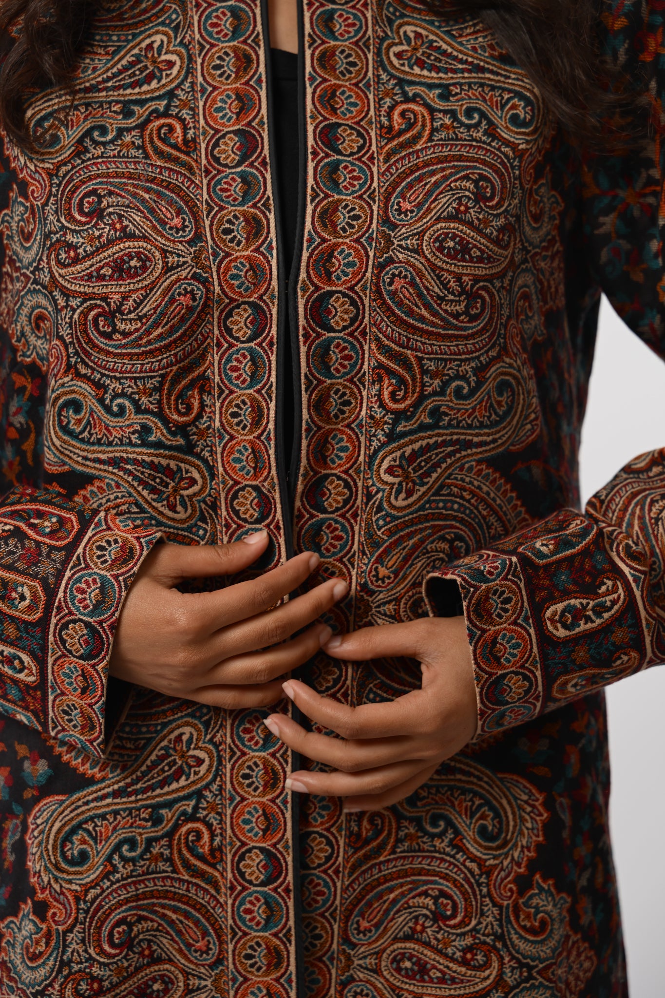 Midnight Kani Jamawar Coat