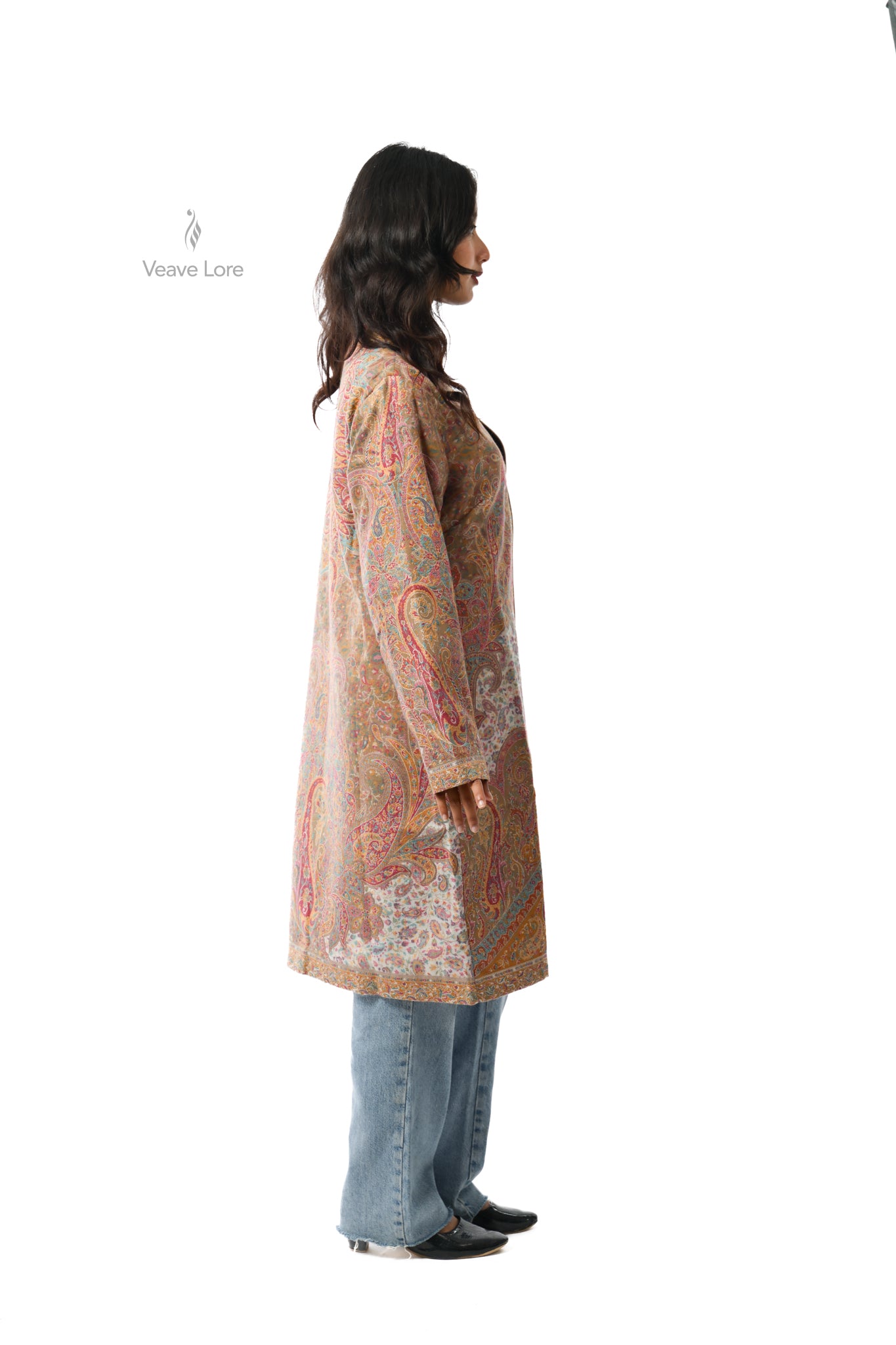 Saffron Kani Jamawar Coat