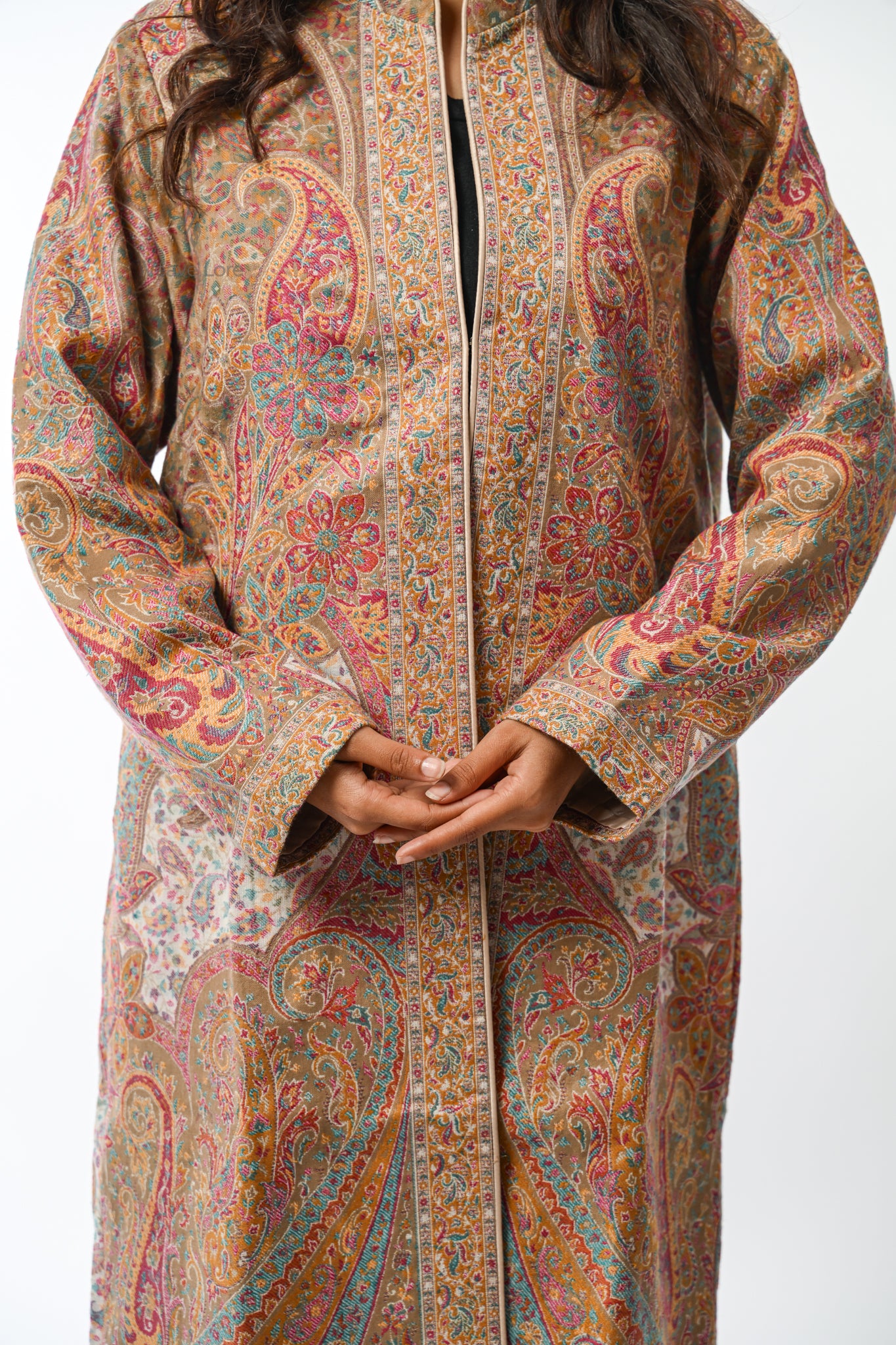 Saffron Kani Jamawar Coat