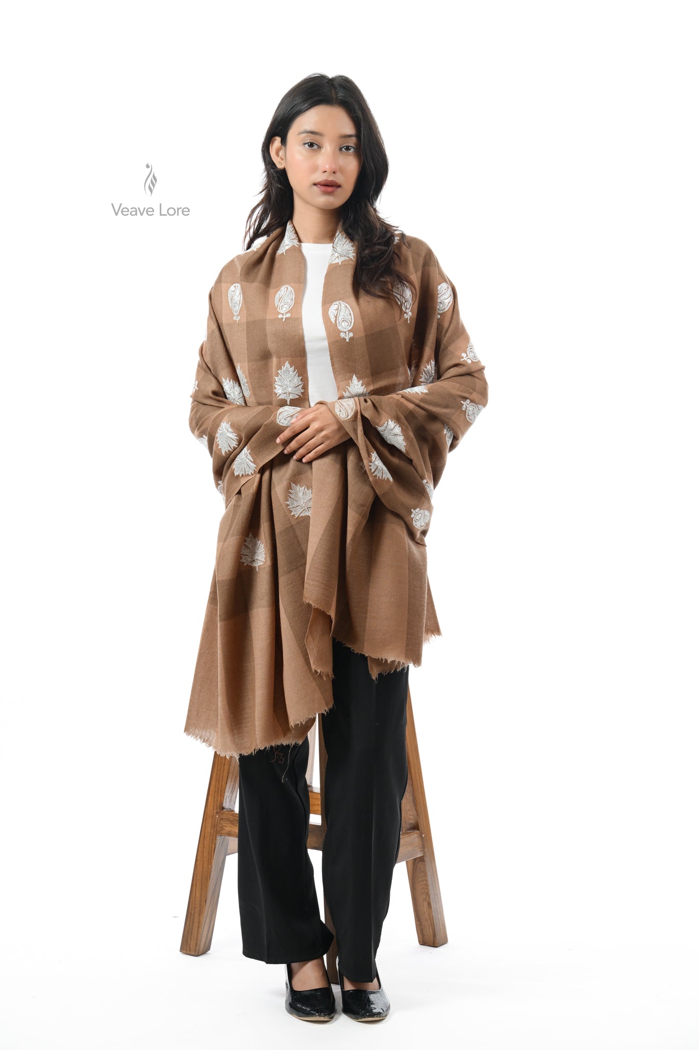Autumn Plaid Woollen Shawl