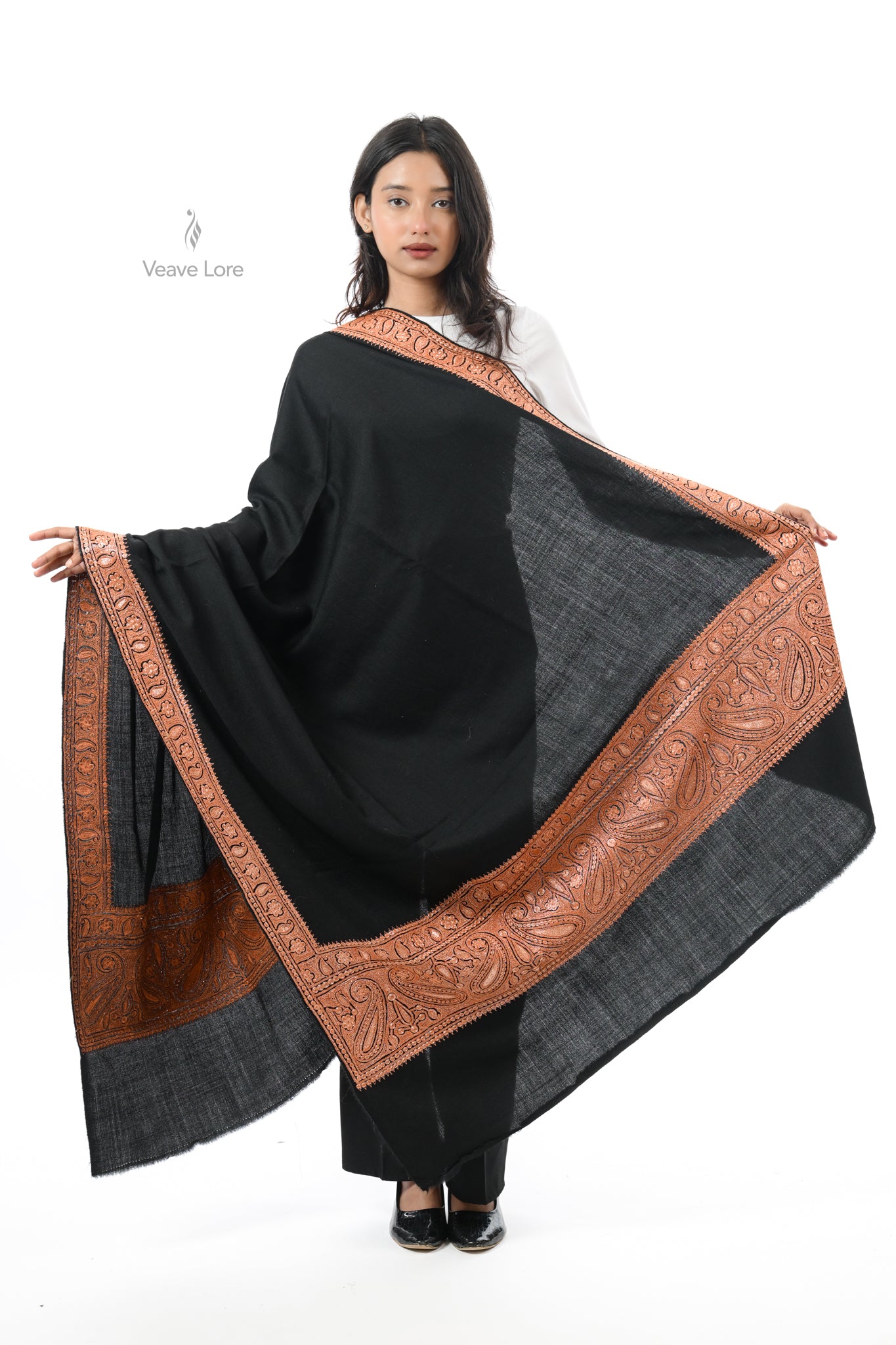 Copper Reverie Woollen Shawl
