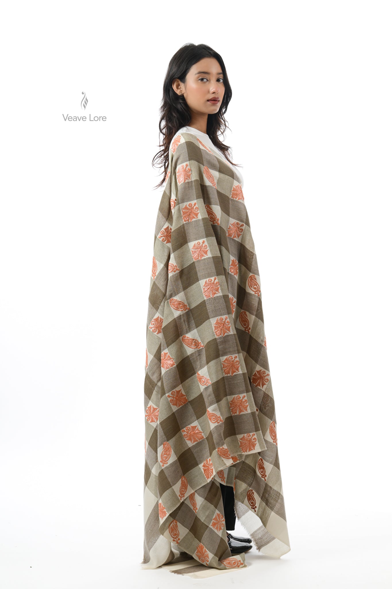 Harvest Check Woollen Shawl