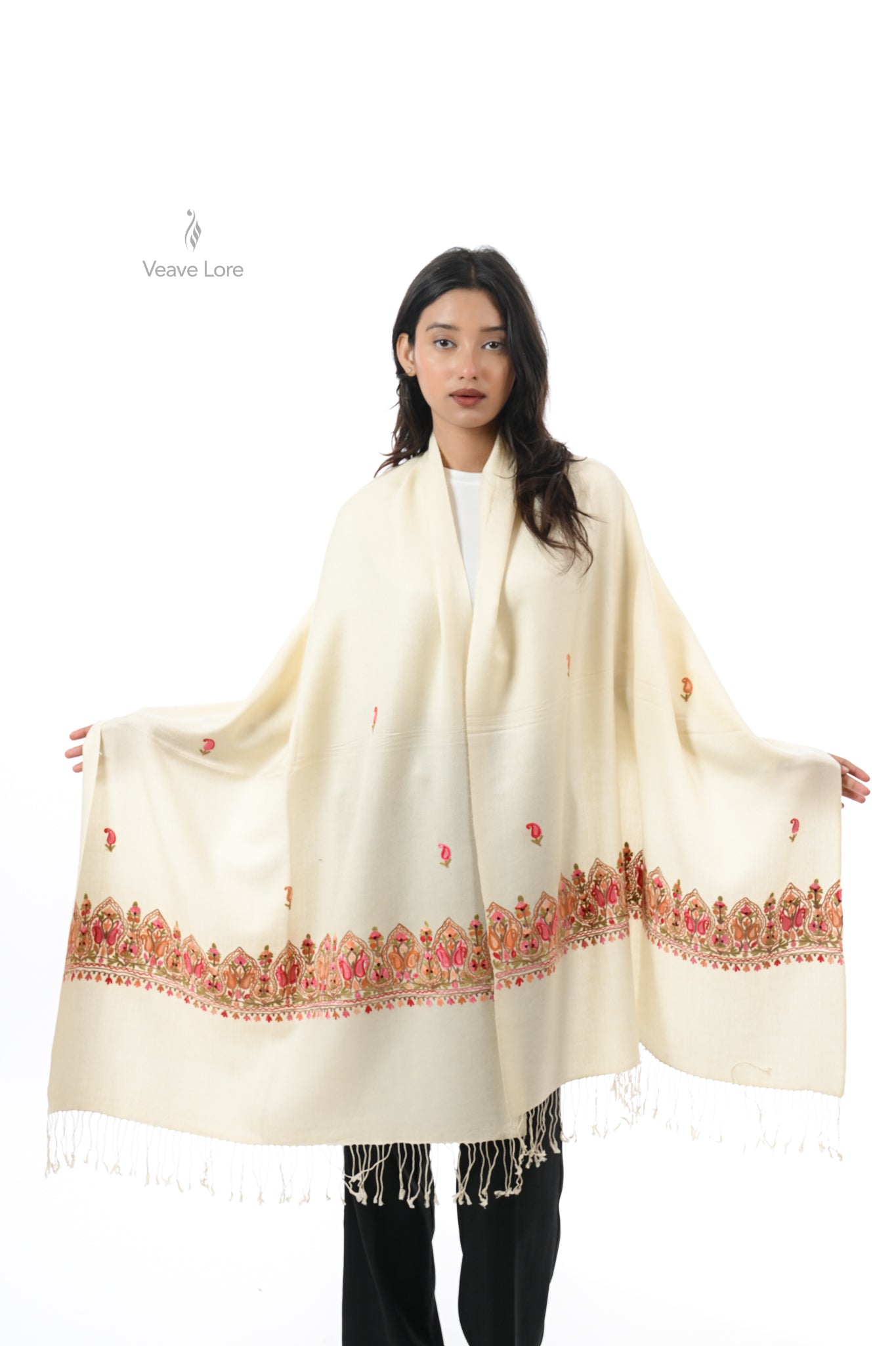 Silk Aari Fine Wool Stole