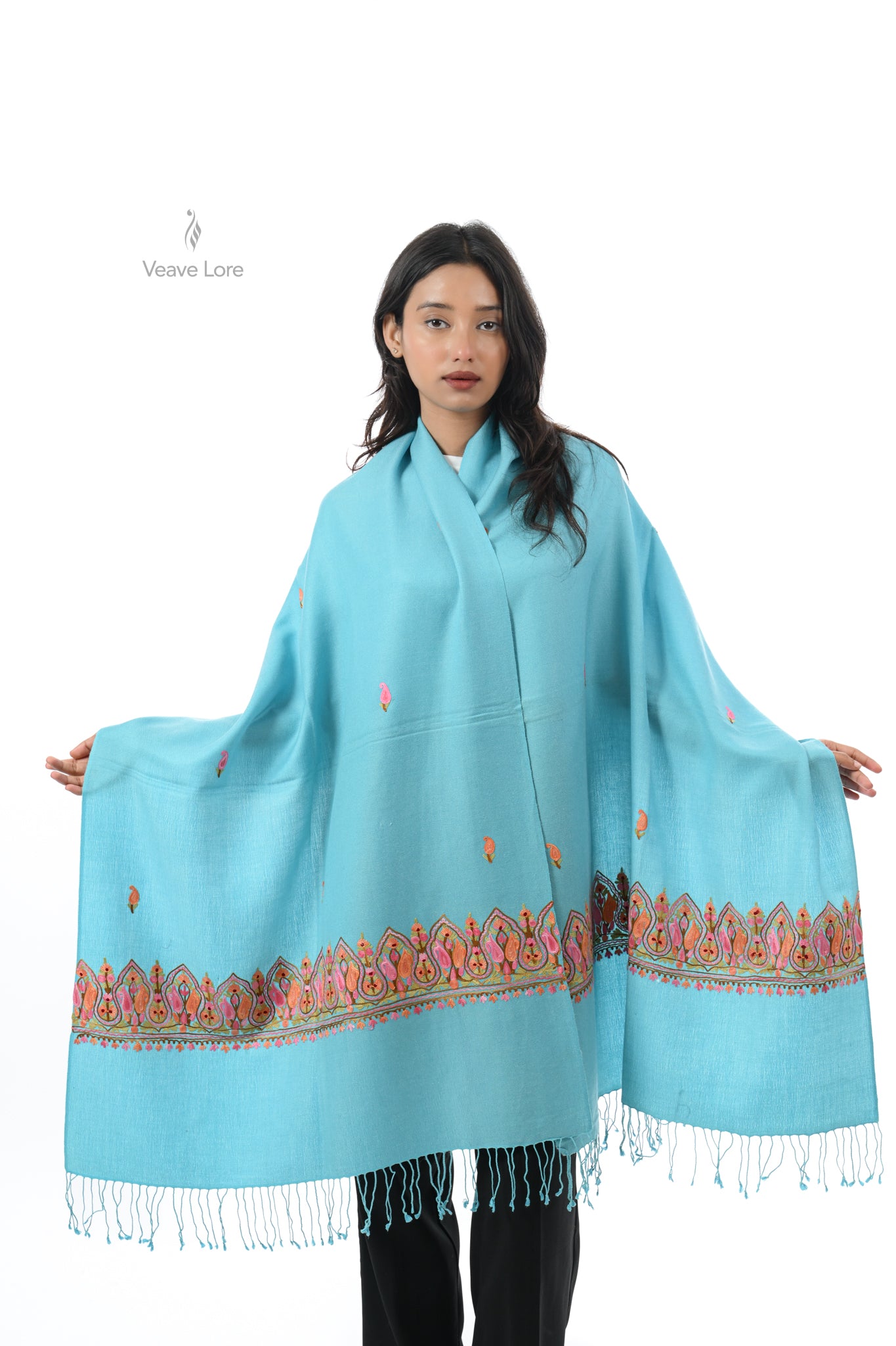 Silk Aari Fine Wool Stole