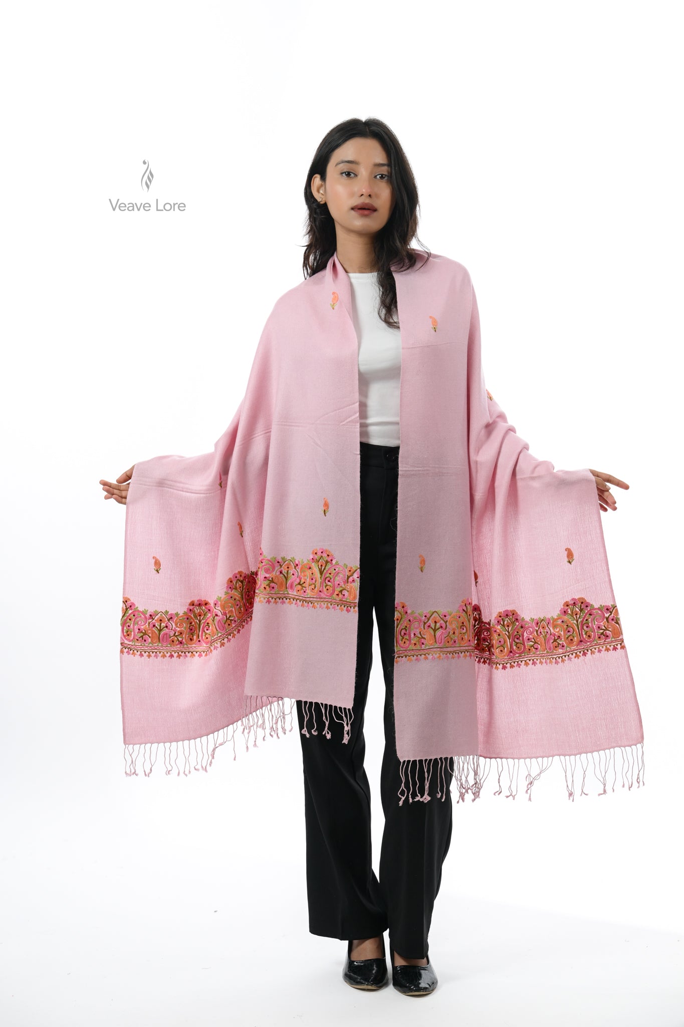 Silk Aari Fine Wool Stole