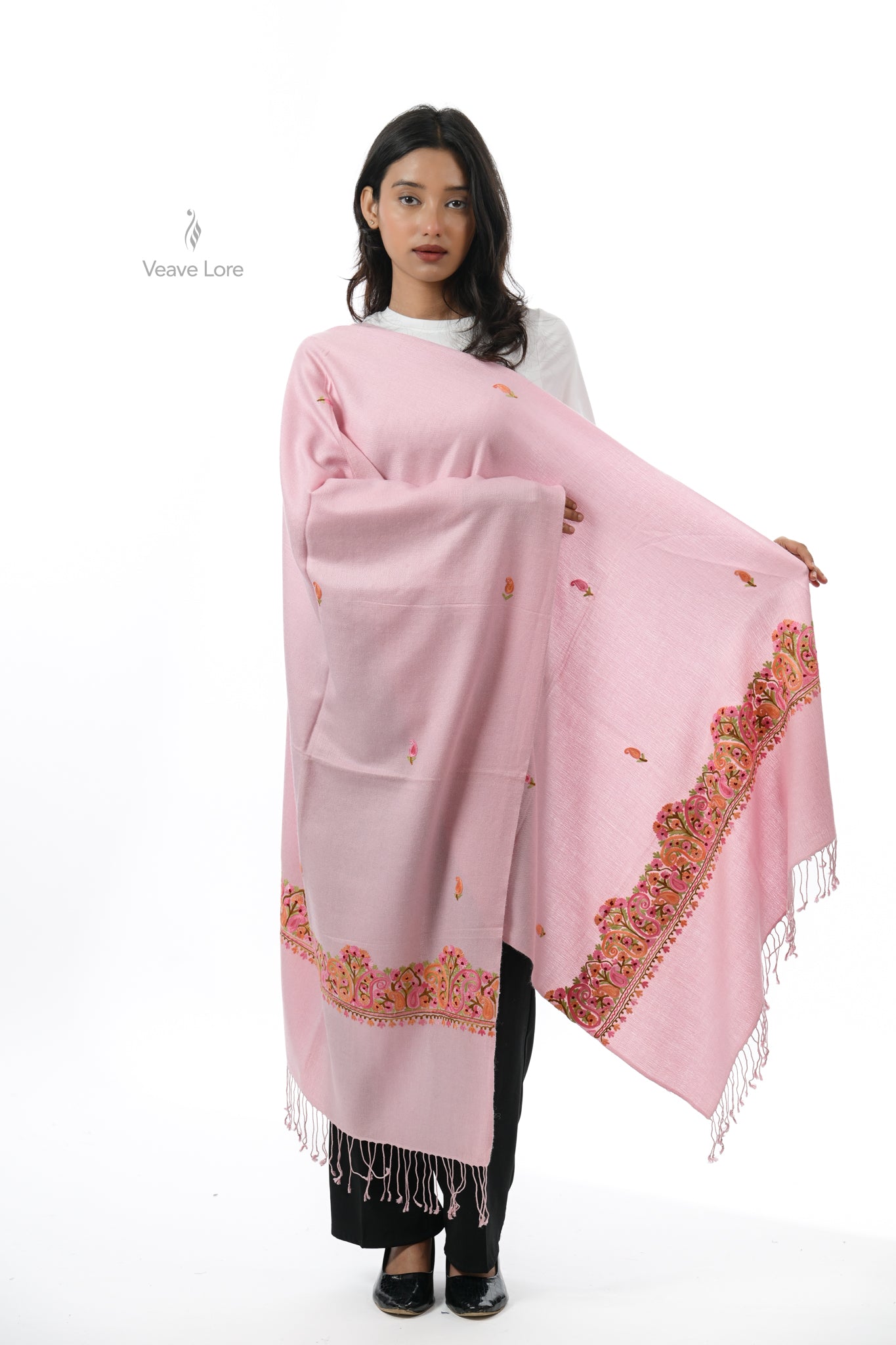 Silk Aari Fine Wool Stole