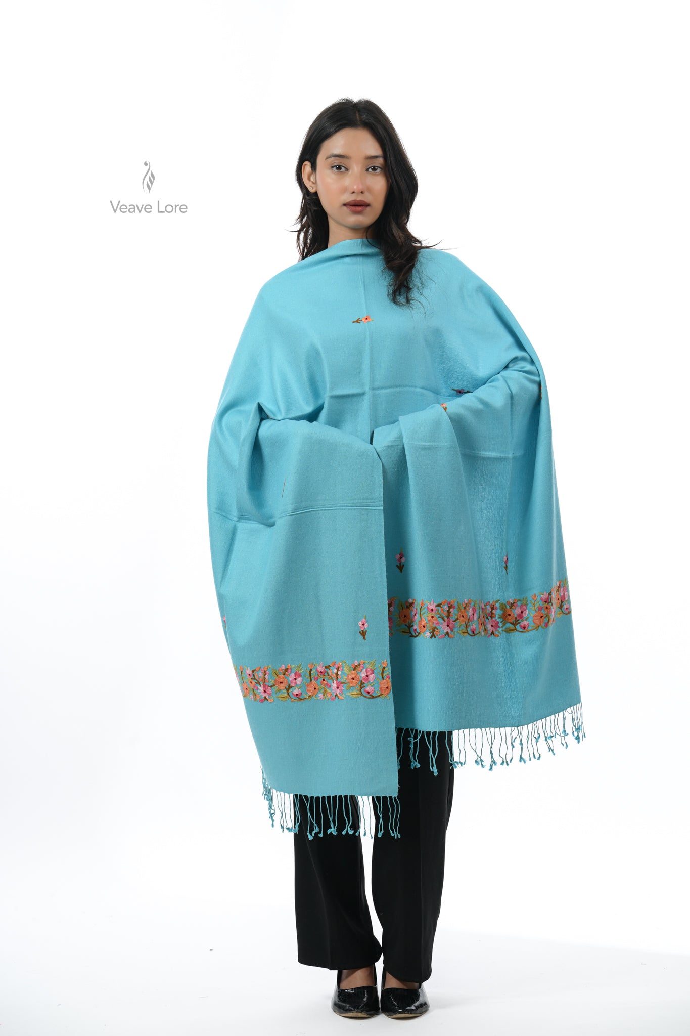 Silk Aari Fine Wool Stole