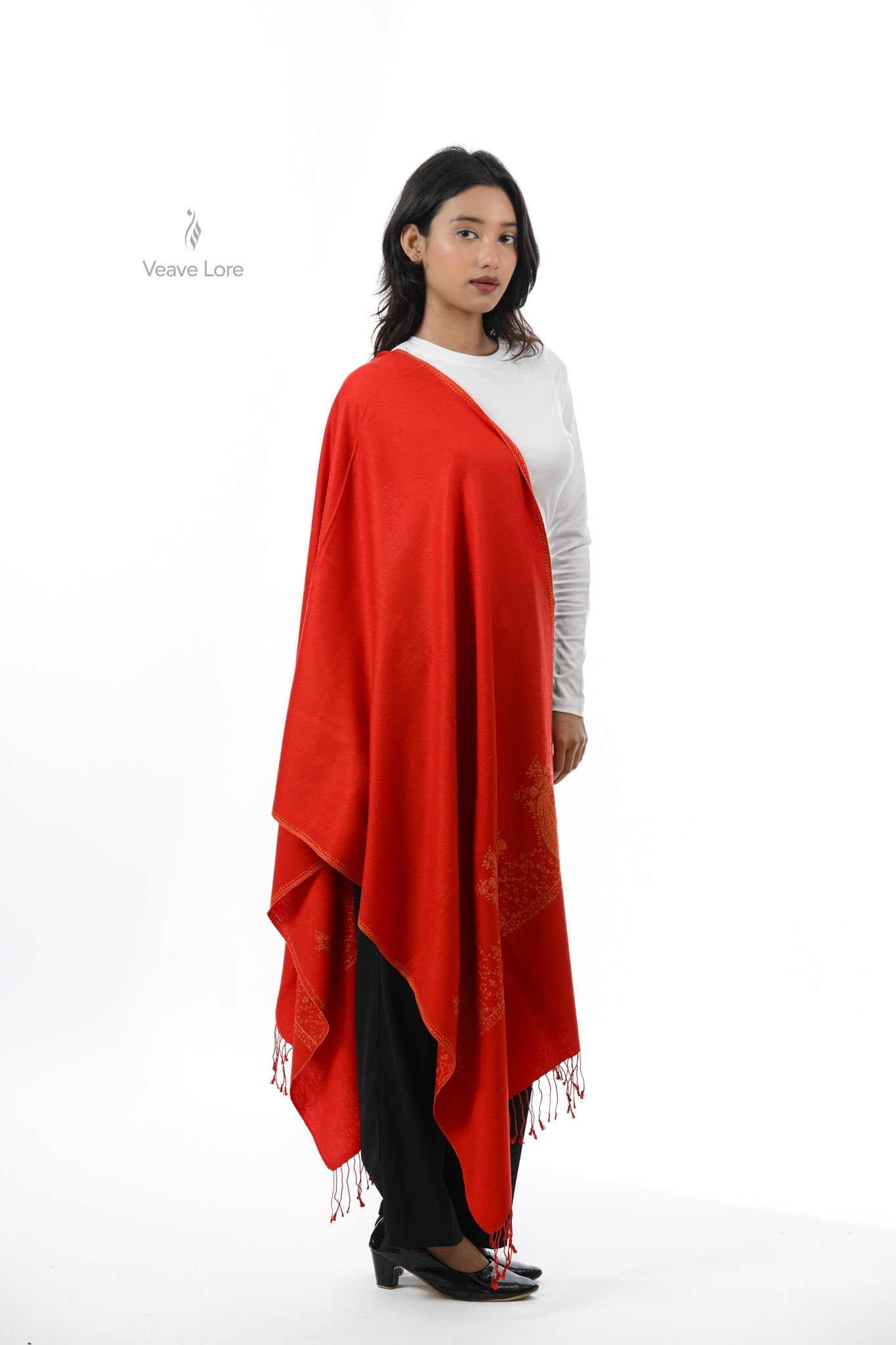 Scarlet Vow Woollen Stole